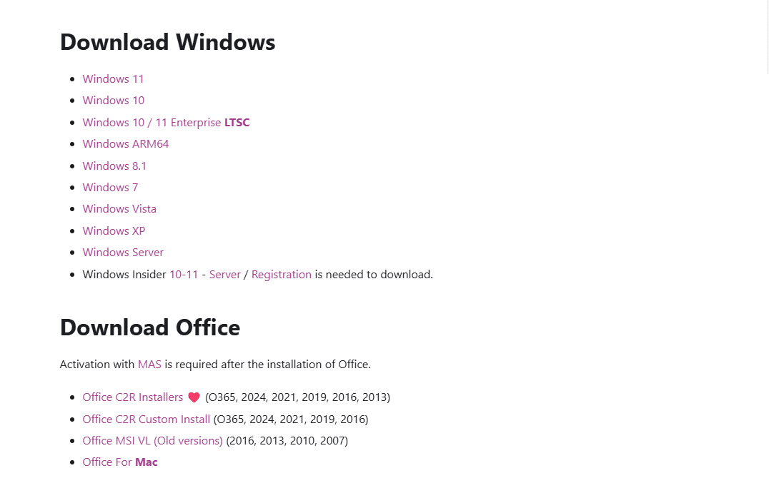 Link tải Windows và Office các phiên bản